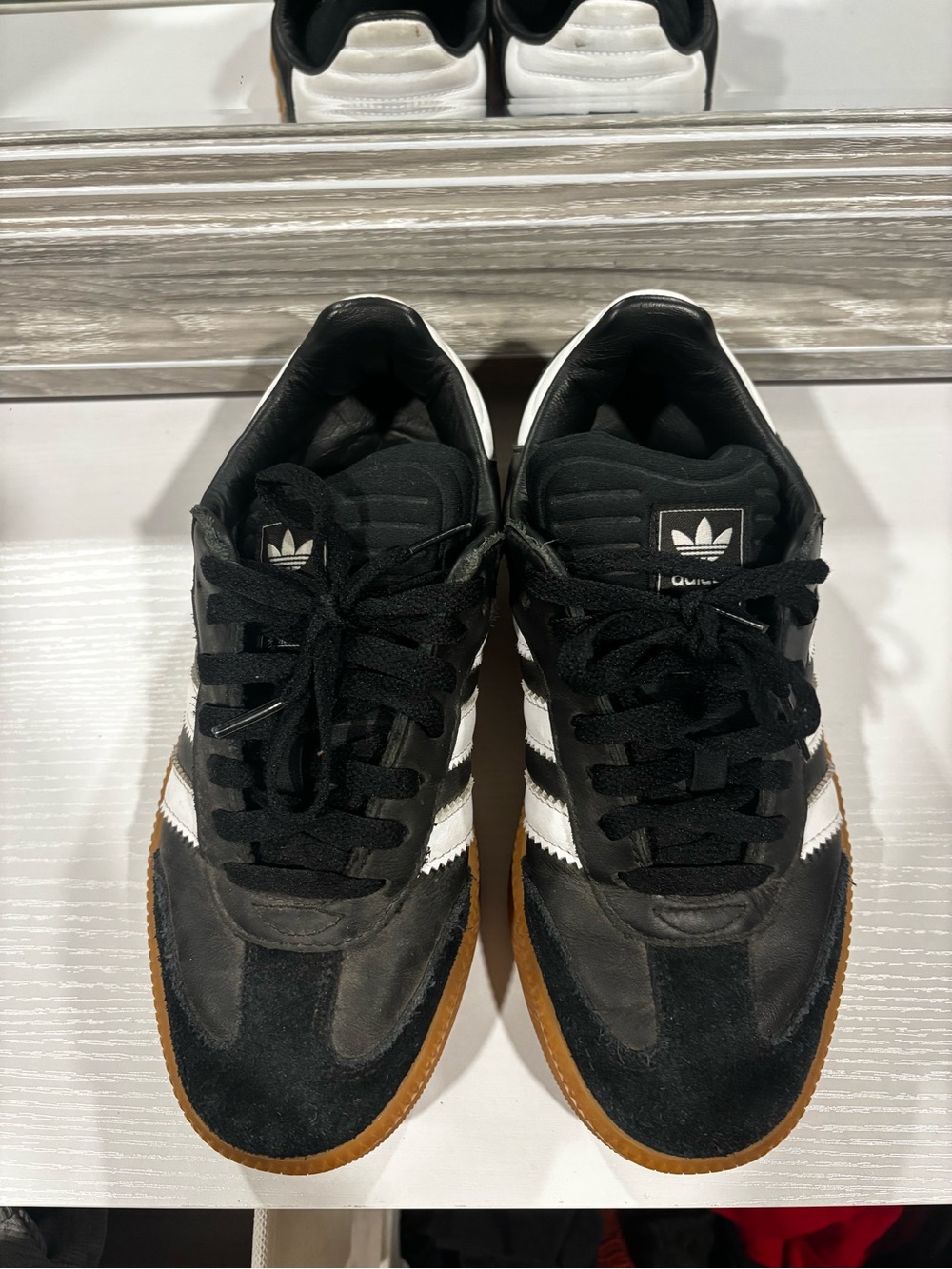 adidas Men’s Black, White & Gum-Color Classic Low-Top Sneakers